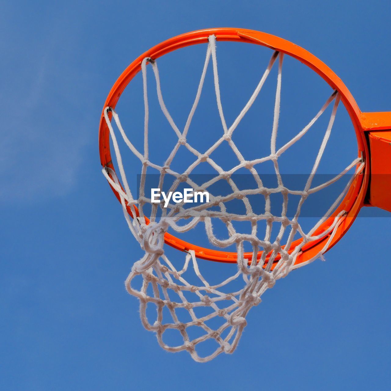 Low angle view of basketball hoop against sky