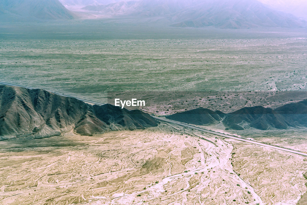 High angle view of mountain road