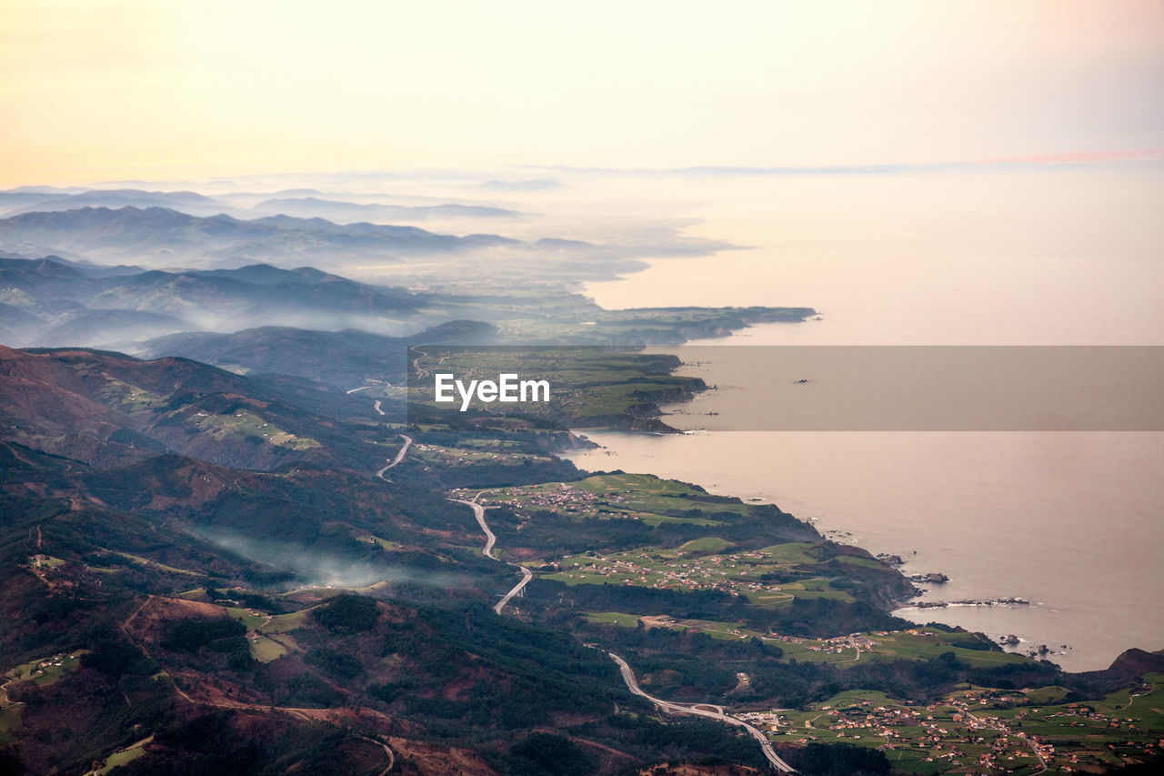 Aerial view of landscape against sky