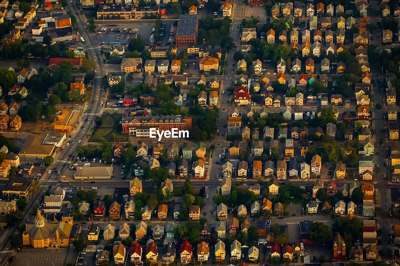 Aerial view of buildings in city