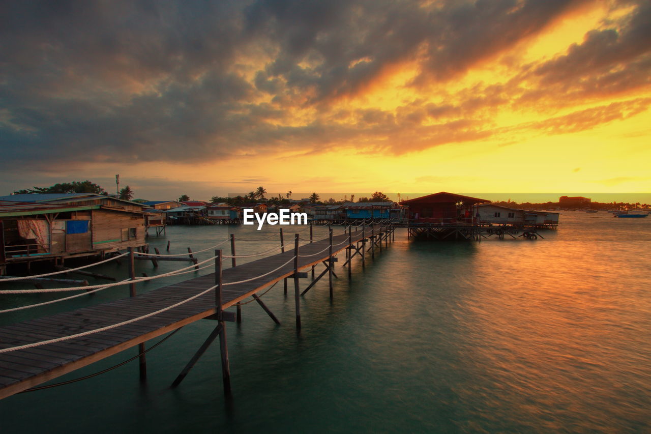 PANORAMIC VIEW OF BAY AT SUNSET