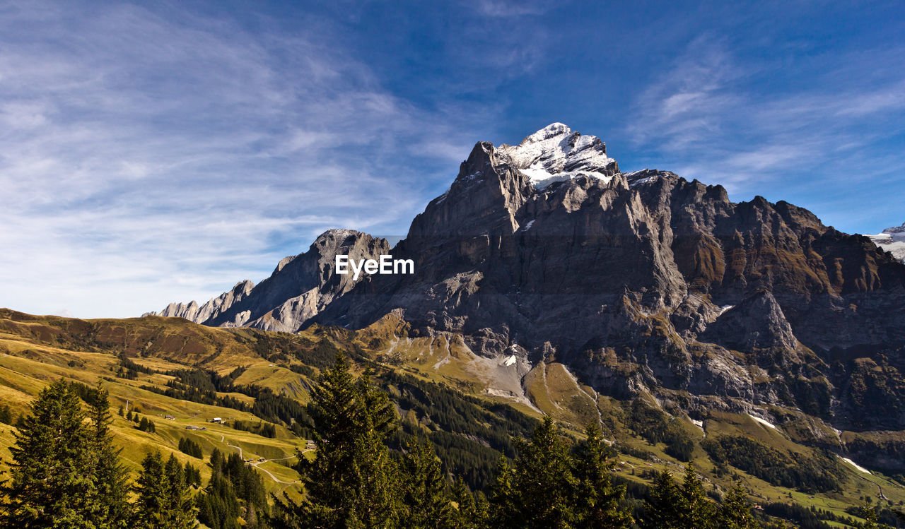 Scenic view of mountains against sky