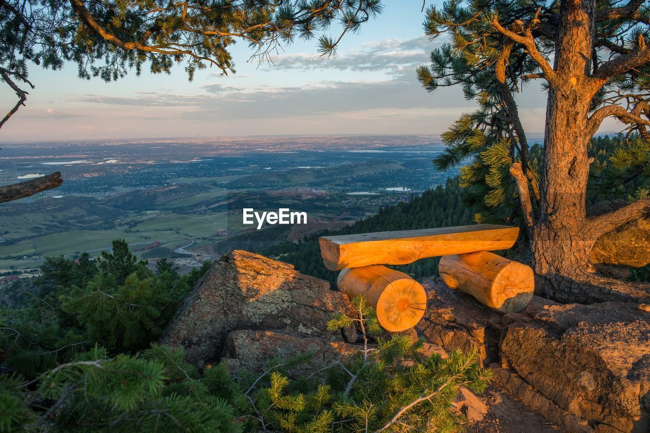 Scenic view of landscape against sky during sunset