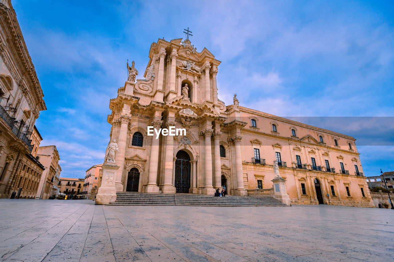 Low angle view of historic building against sky