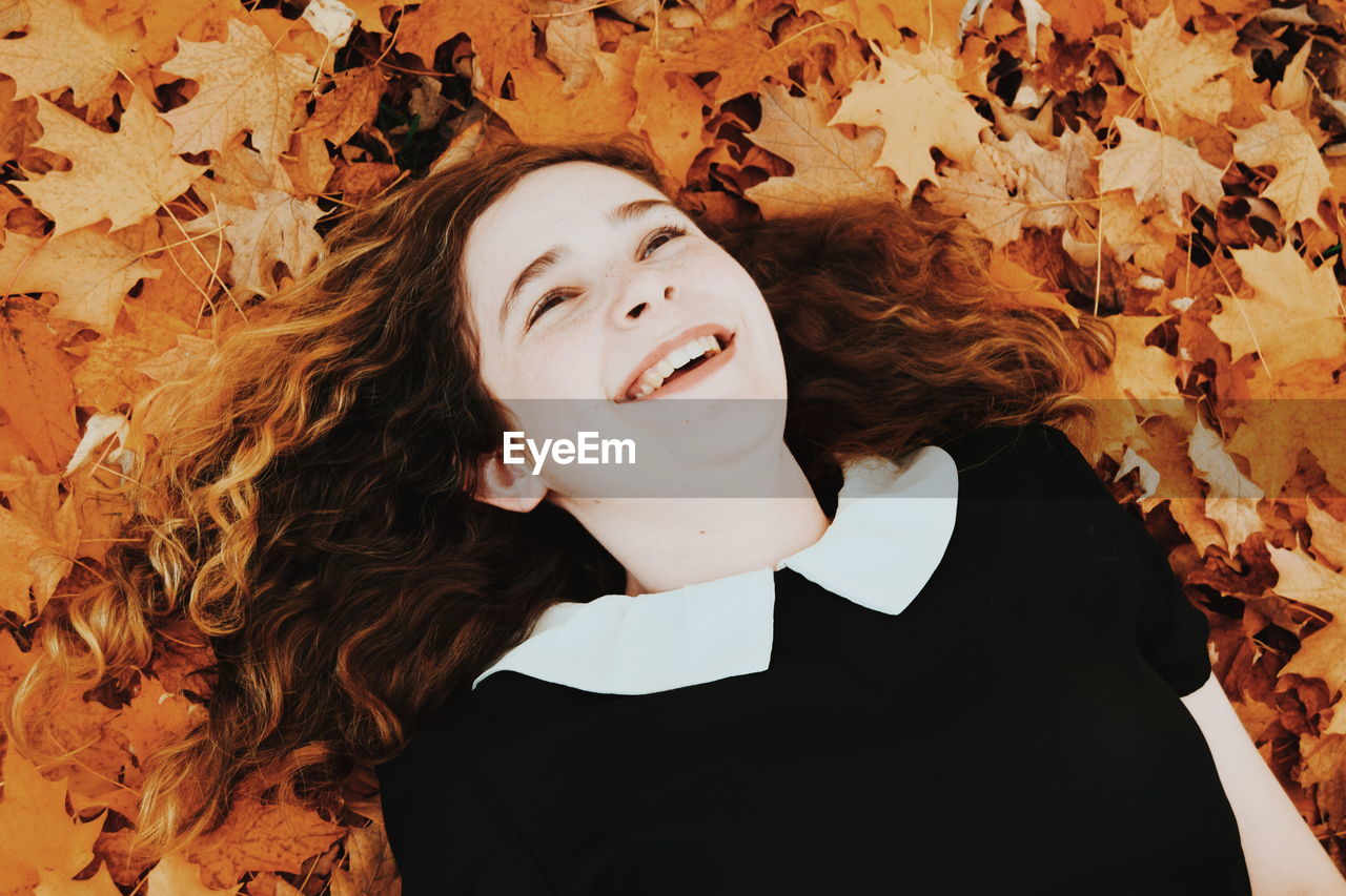 Portrait of teenage girl in autumn