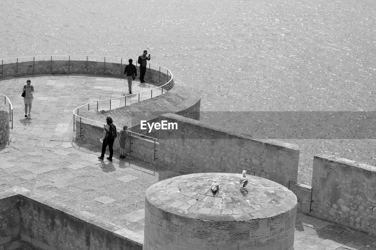 HIGH ANGLE VIEW OF PEOPLE ON THE BEACH