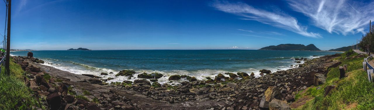 PANORAMIC VIEW OF BEACH AGAINST SKY