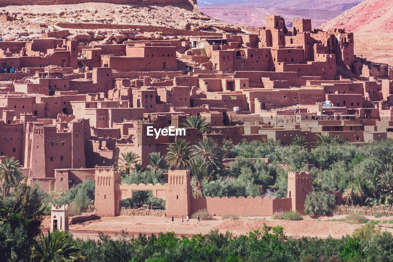 High angle view of buildings in city