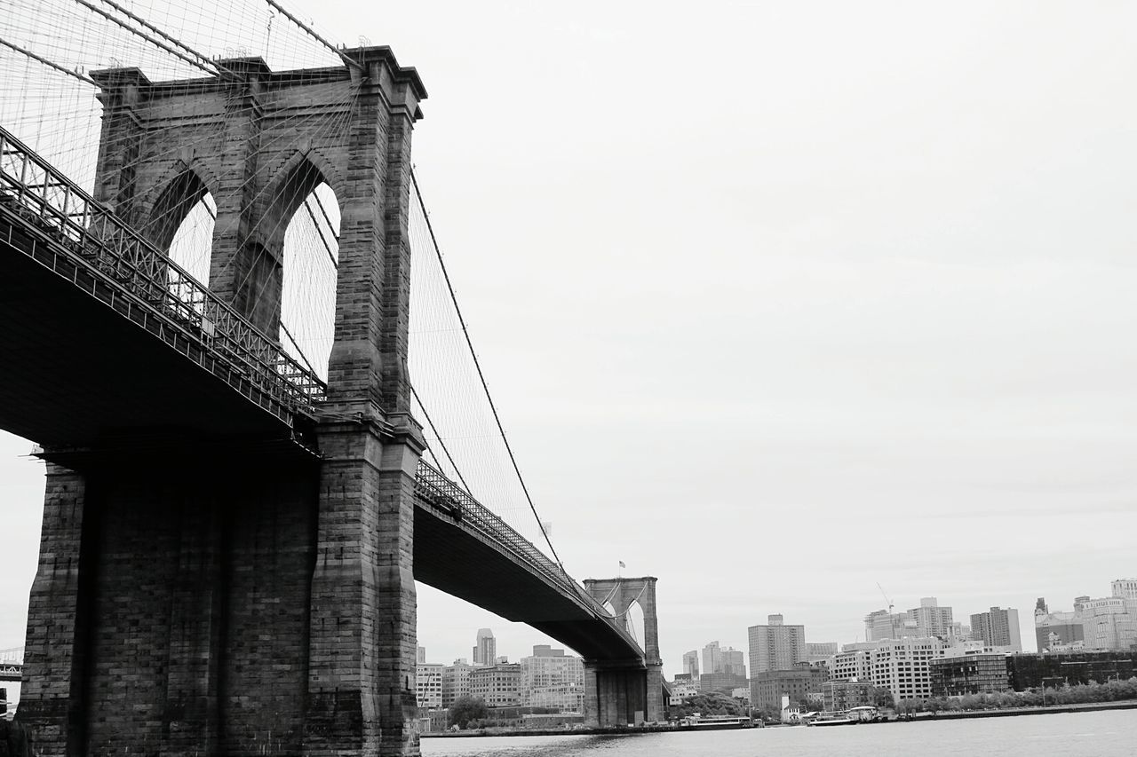 Low angle view of suspension bridge