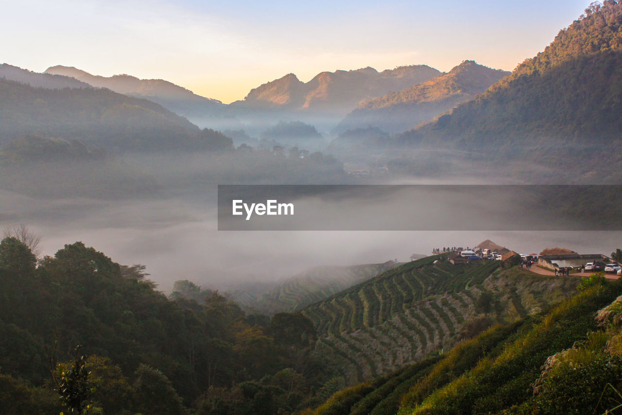 Scenic view of mountains against sky