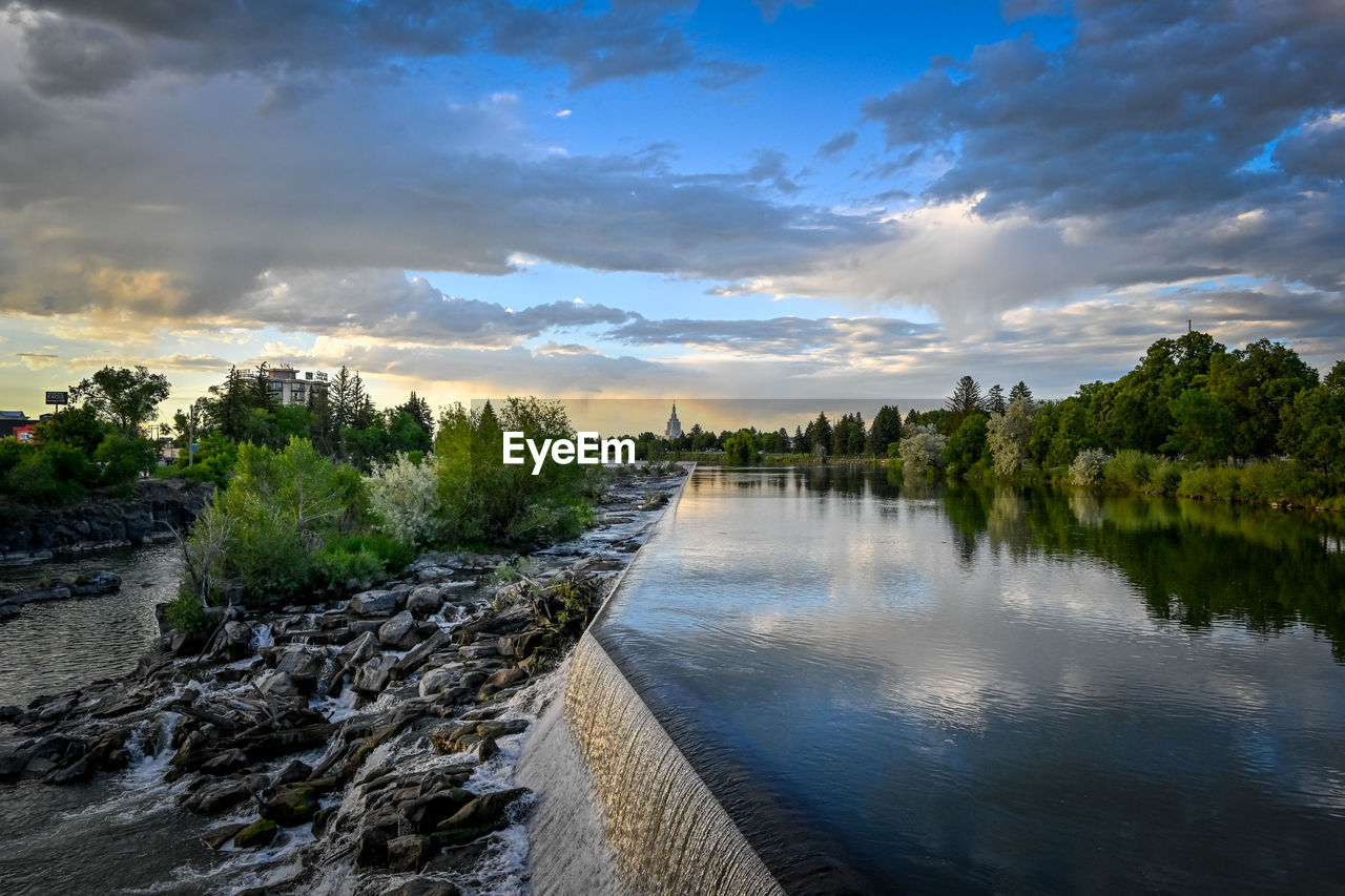 Idaho falls at sunset