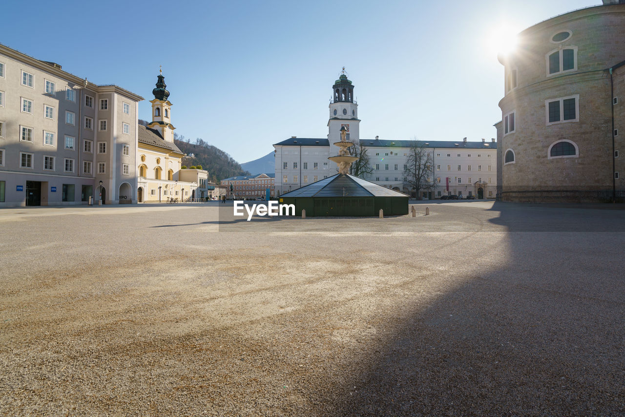 Empty streets and places during the corona virus crisis in salzburg, austria.