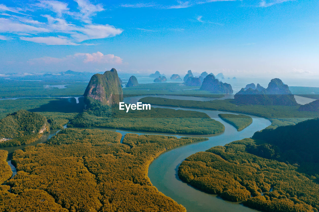 SCENIC VIEW OF LANDSCAPE AND MOUNTAINS AGAINST SKY
