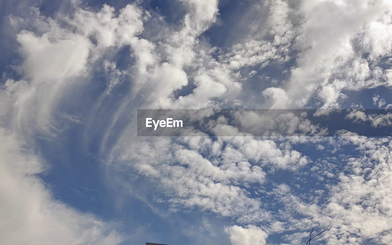 Low angle view of clouds in arizona desert sky