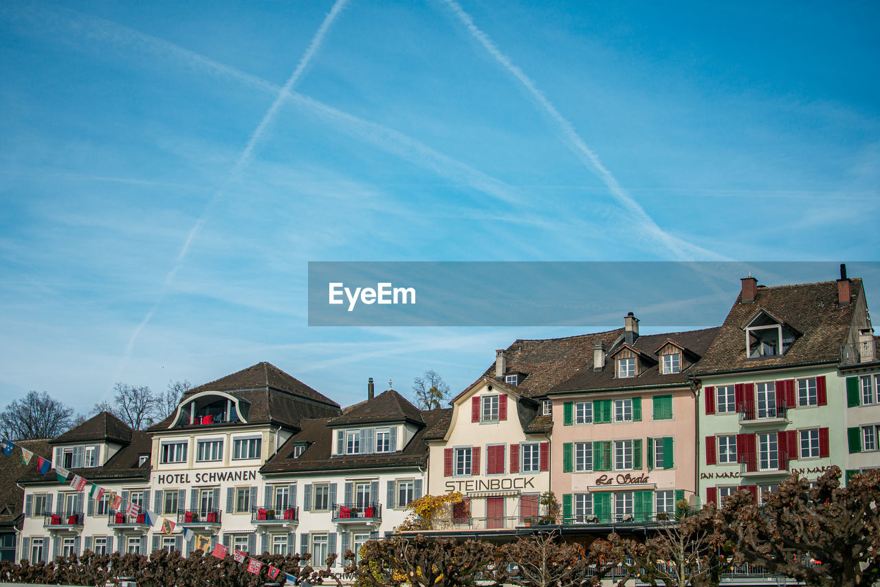 Low angle view of buildings against sky