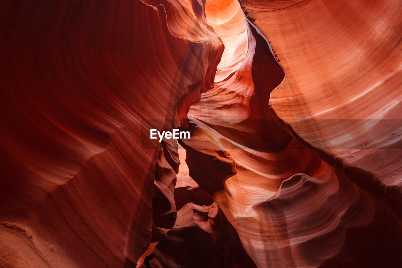 Colorful sandstone rock formation inside breathtaking lower antelope canyon near page, arizona