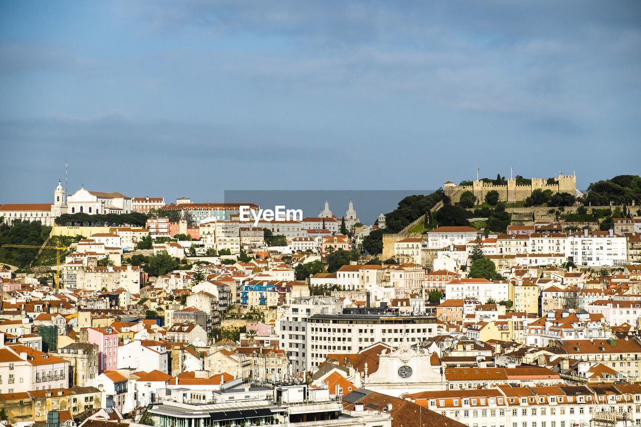 Cityscape against clear sky