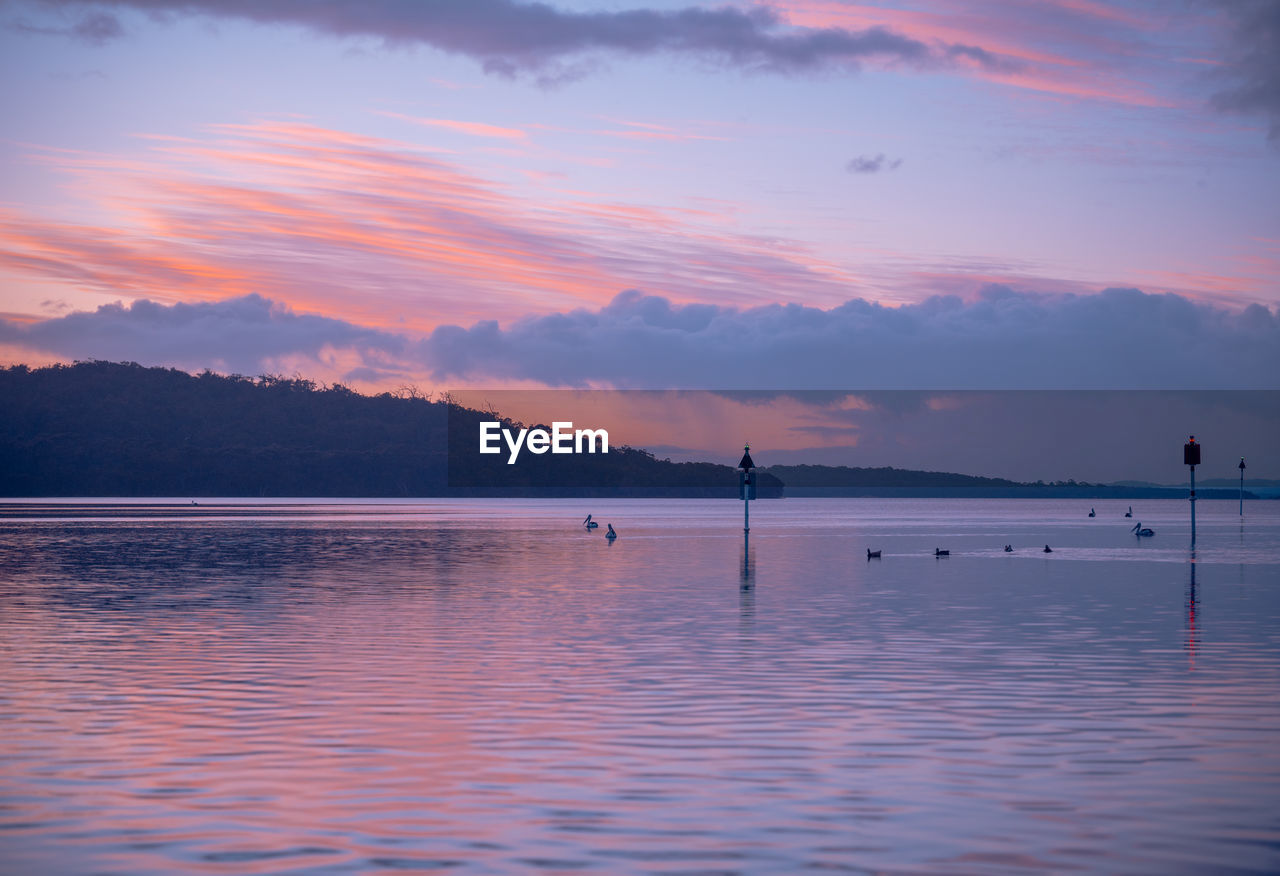 VIEW OF LAKE AT SUNSET