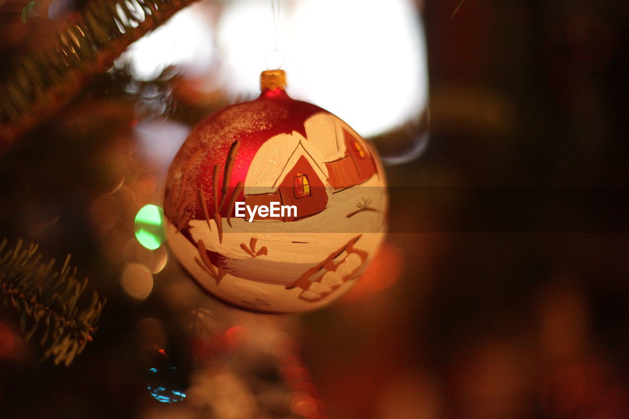 Close-up of christmas ornament