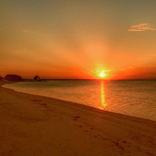 SCENIC VIEW OF SUNSET OVER SEA