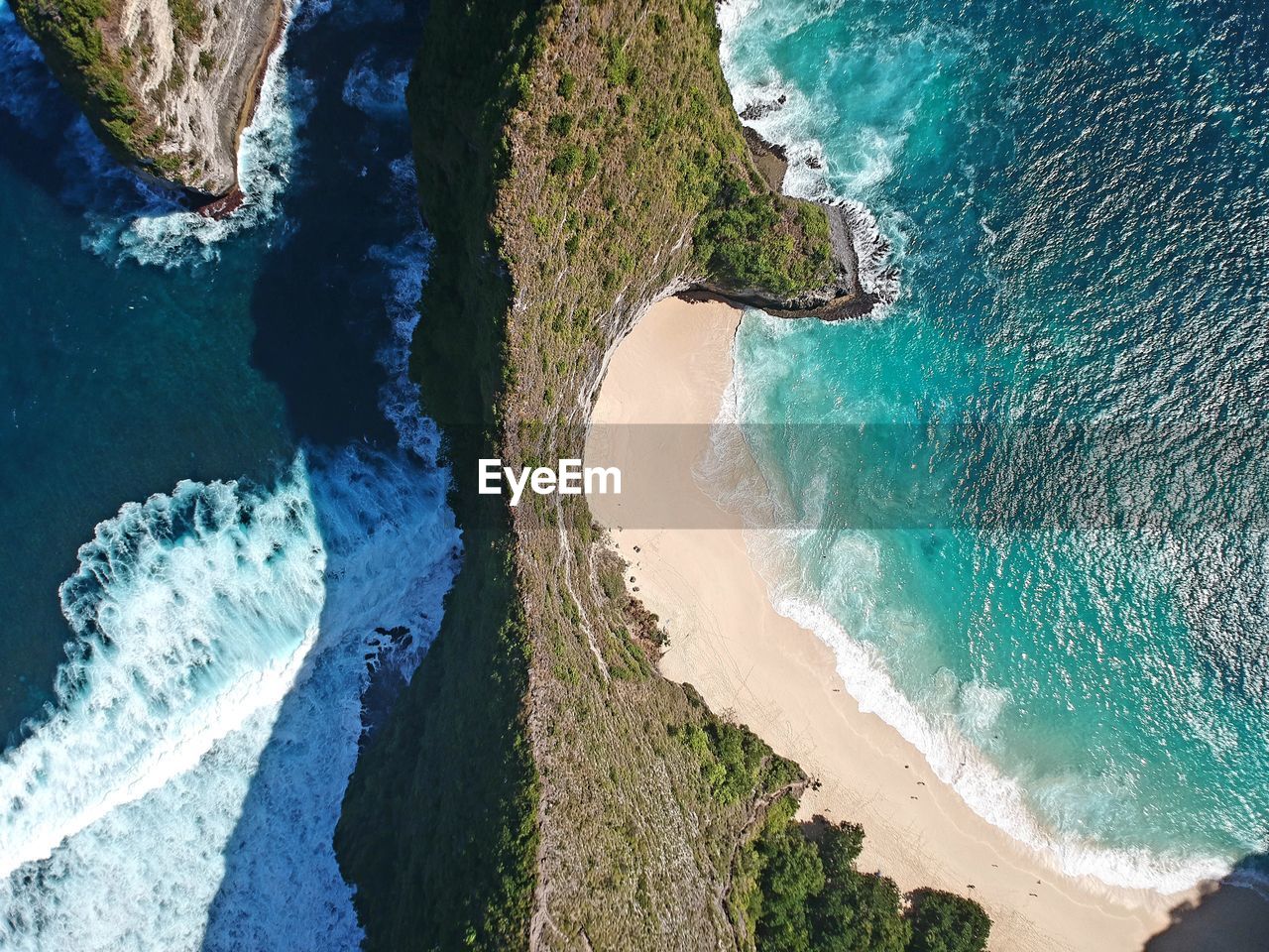 High angle view of beach