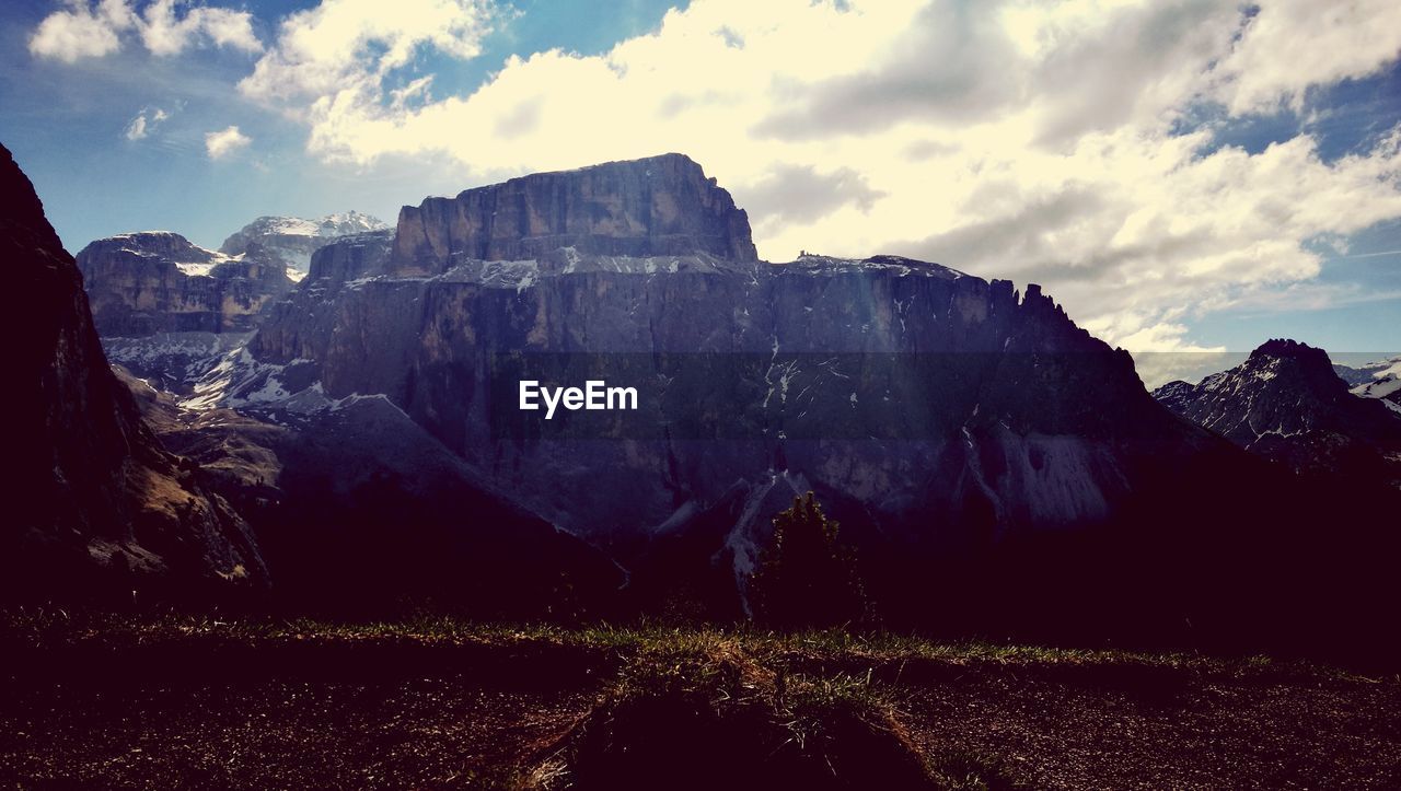 Scenic view of mountains against sky