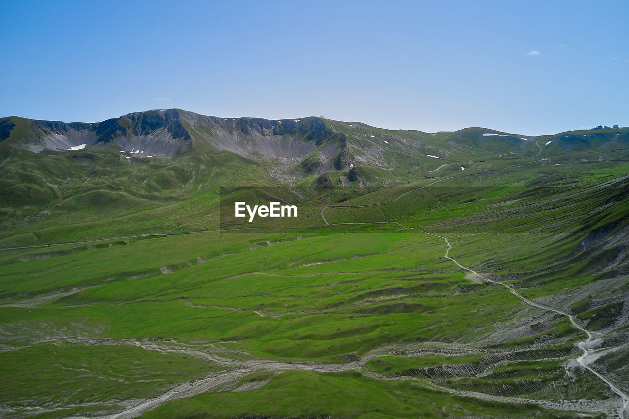 Aerial view leading to the astronomical observatory of campo imperatore abruzzo