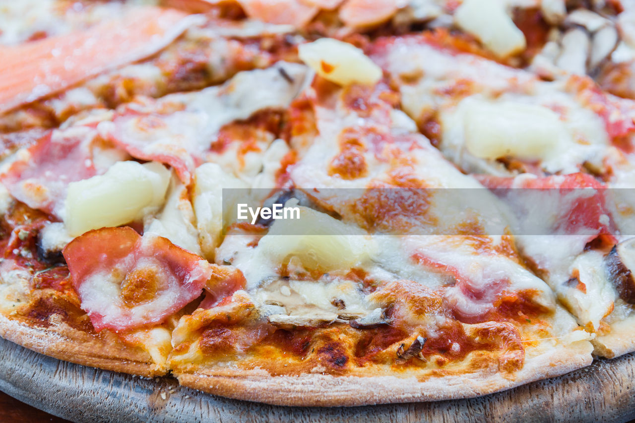 CLOSE-UP OF PIZZA IN PLATE