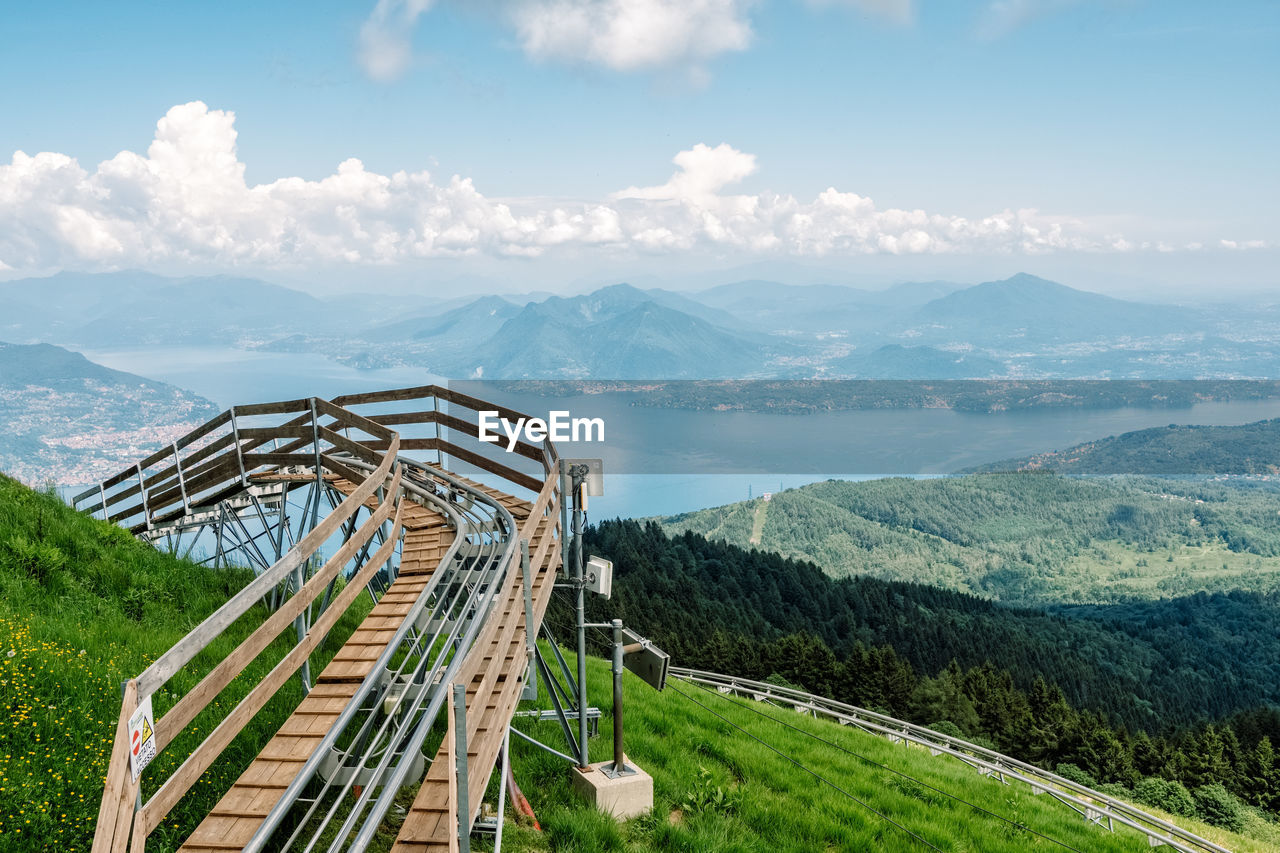 Panoramic view of landscape against cloudy sky