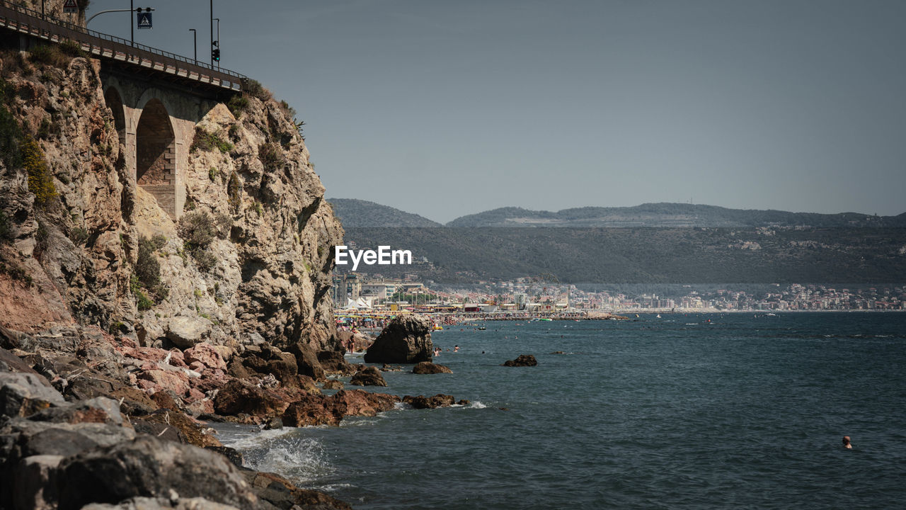 Rock cliff and sea from liguria