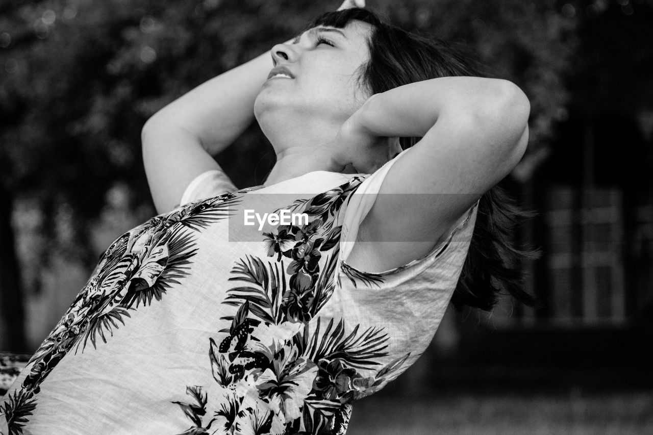 Young woman resting outdoors