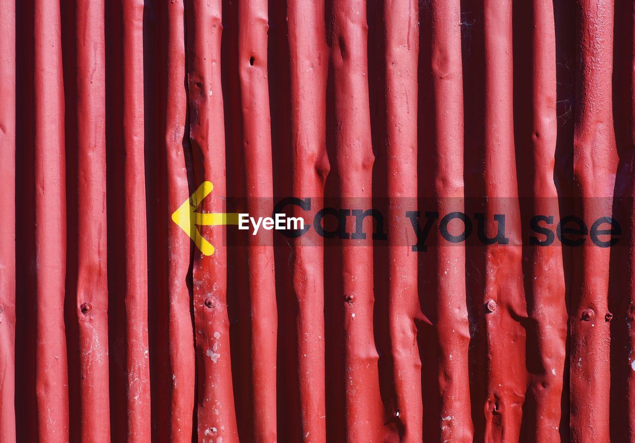 Full frame shot of red metal structure