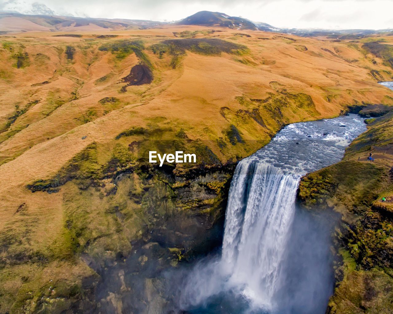 Scenic view of waterfall