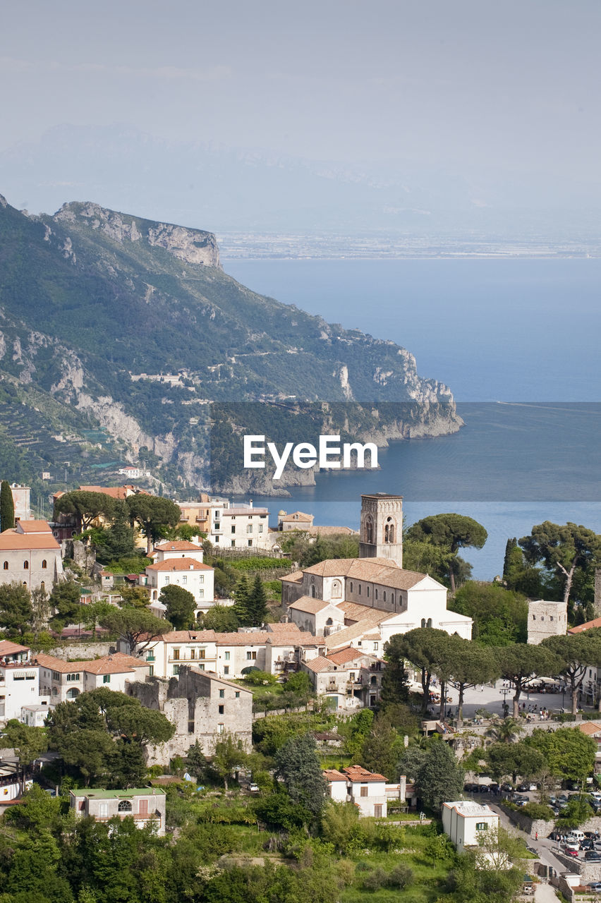 View of ravello overlooking the gulf of salerno on the amalfi coast, italy