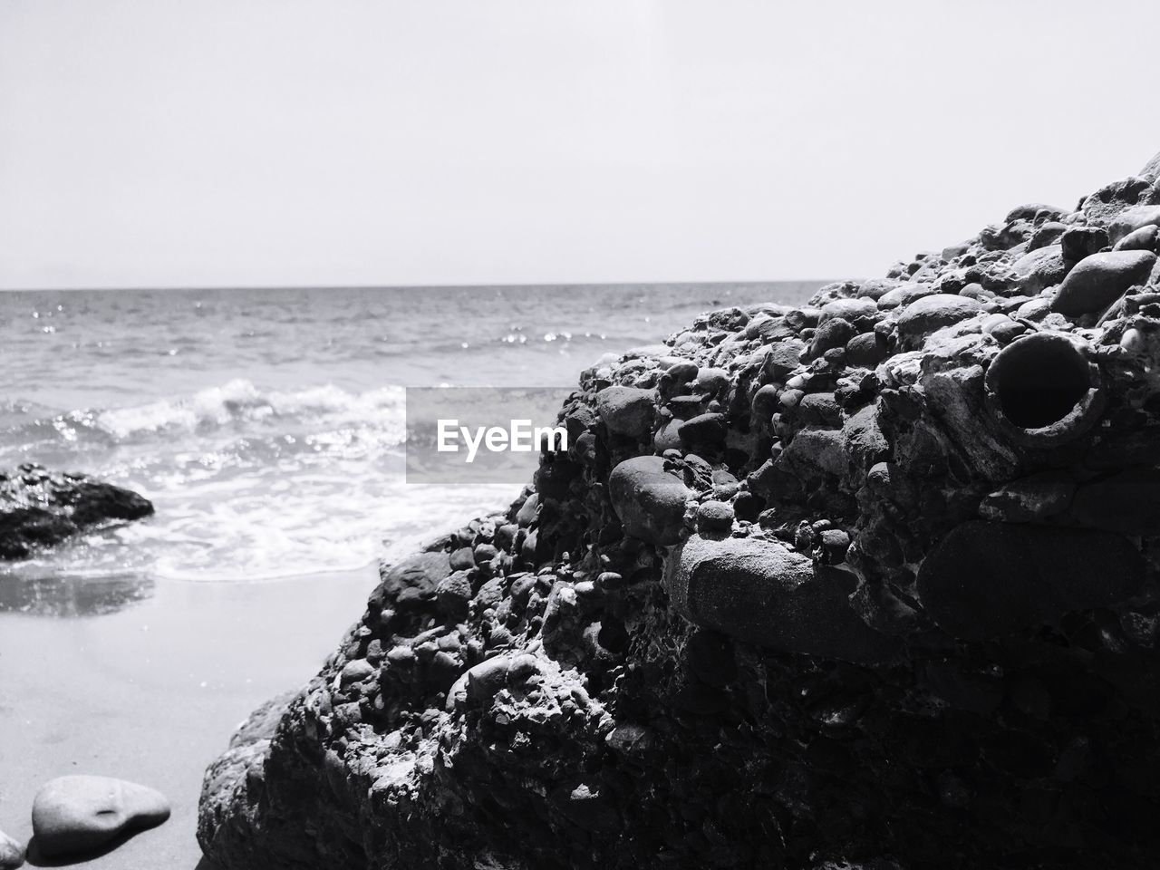 Close-up of sea against clear sky