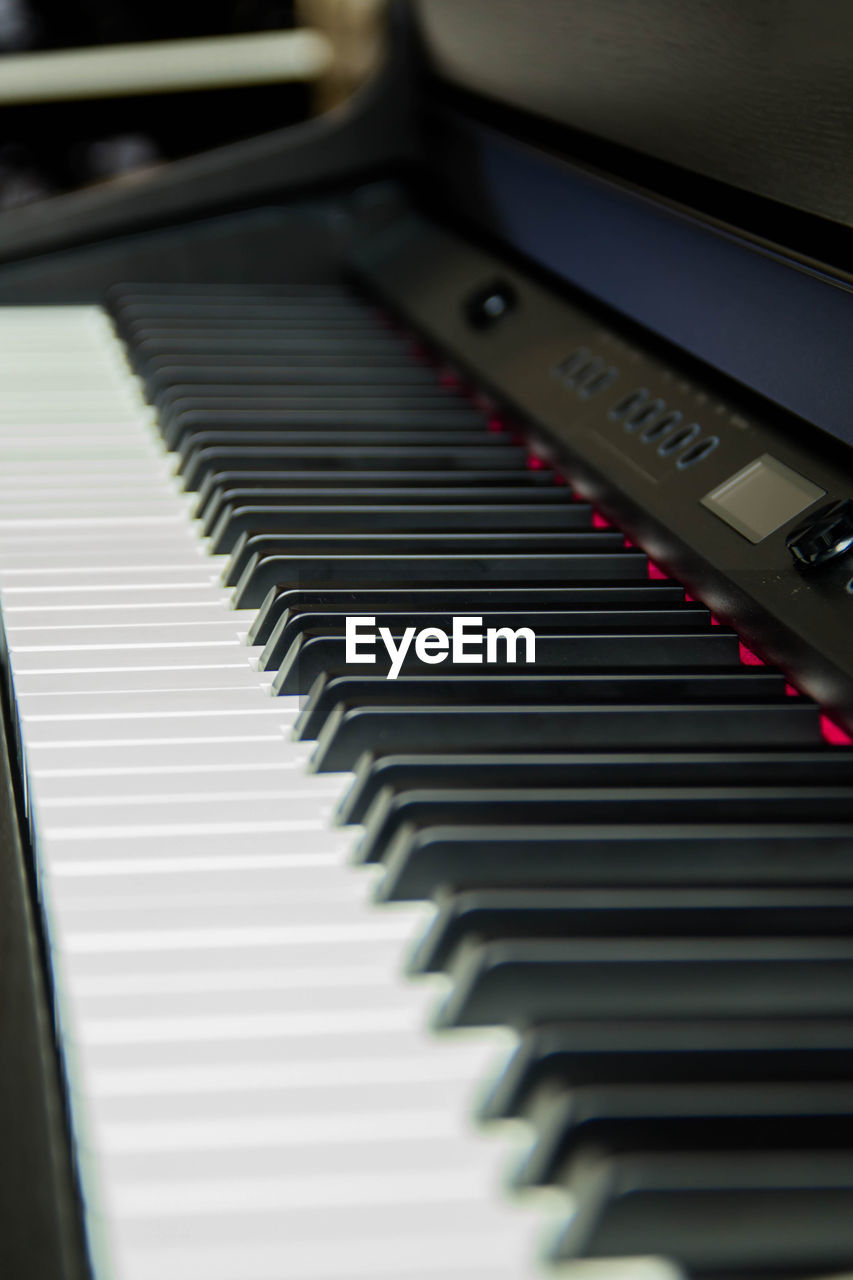 Close-up of piano keys