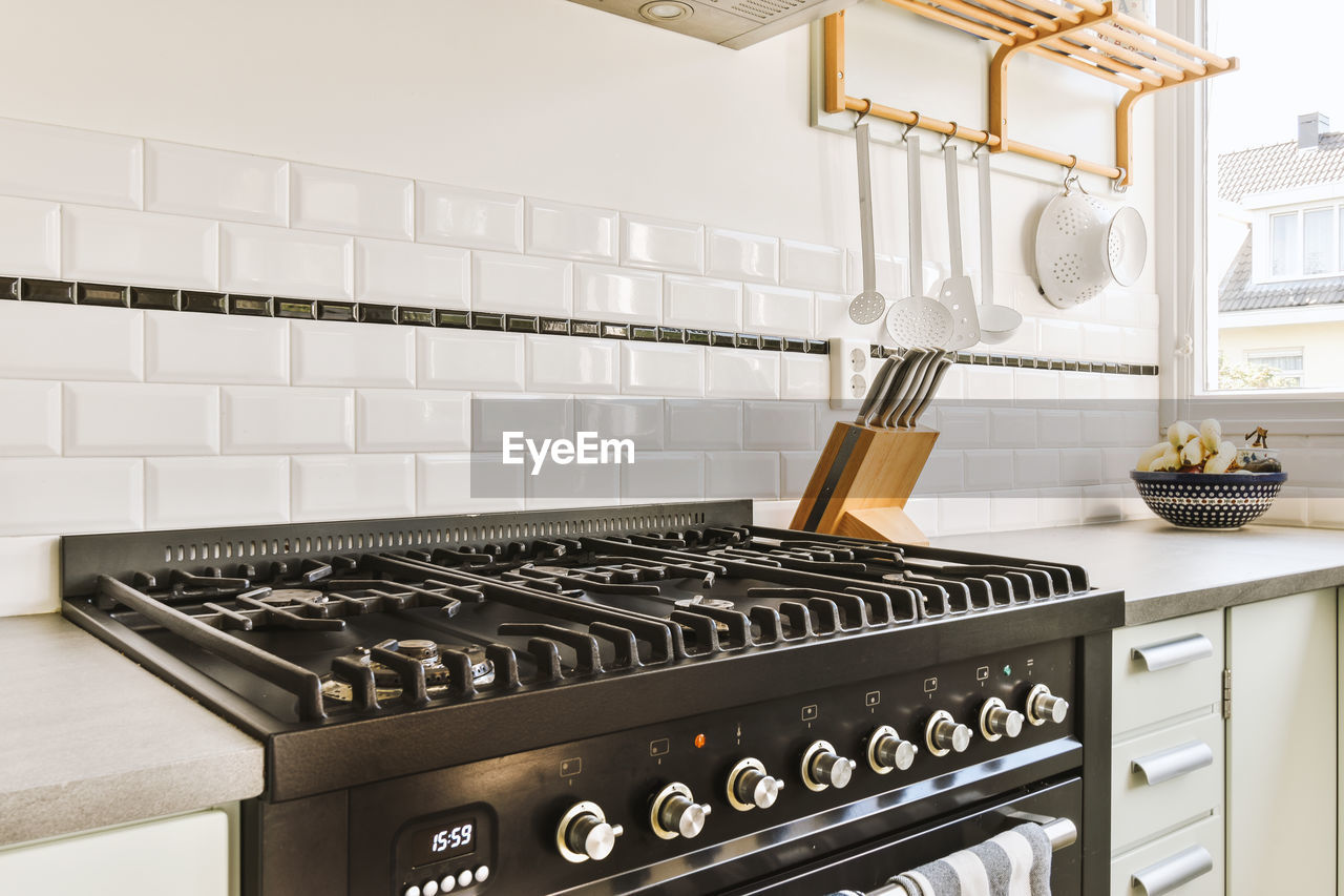 close-up of kitchen utensils at home