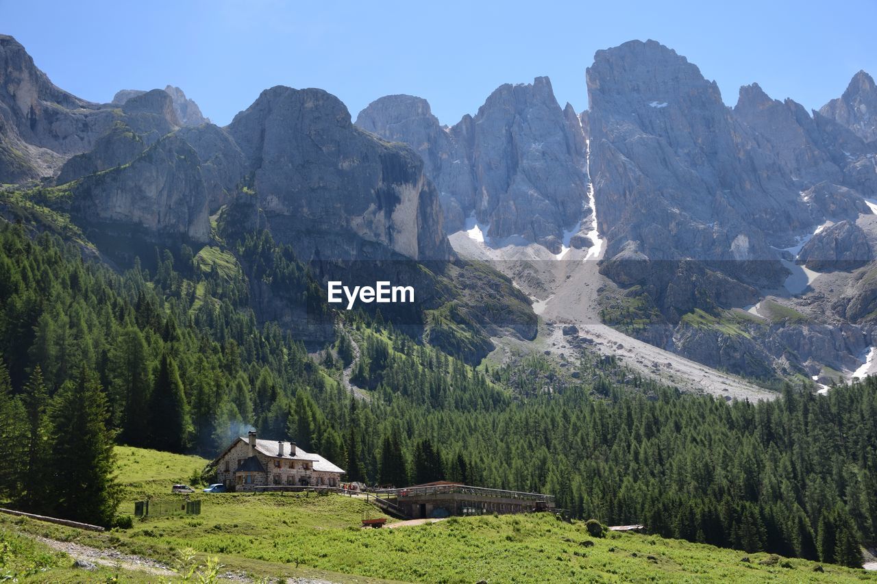 Scenic view of rocky mountains
