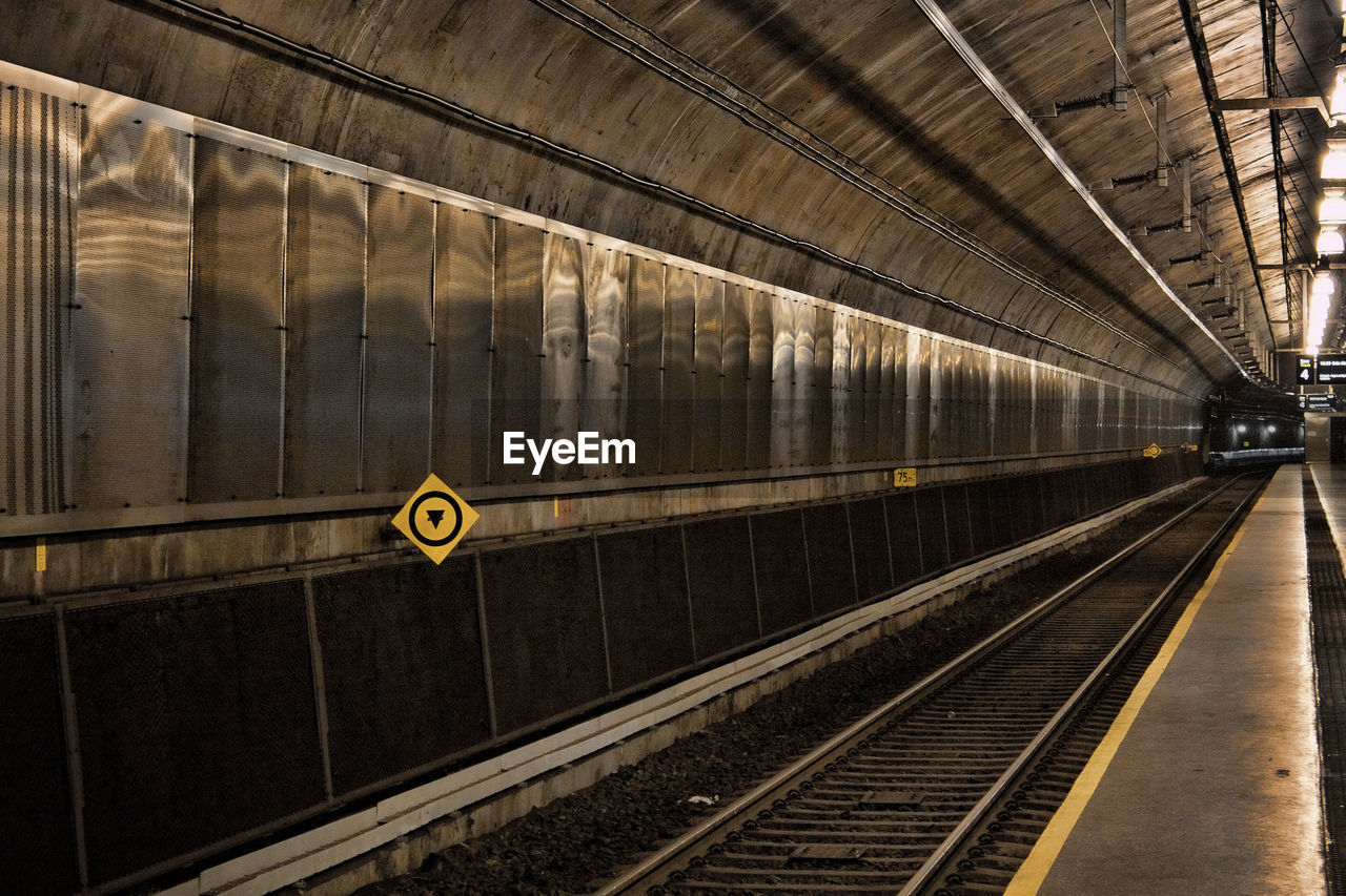 View of an underground railway tracks