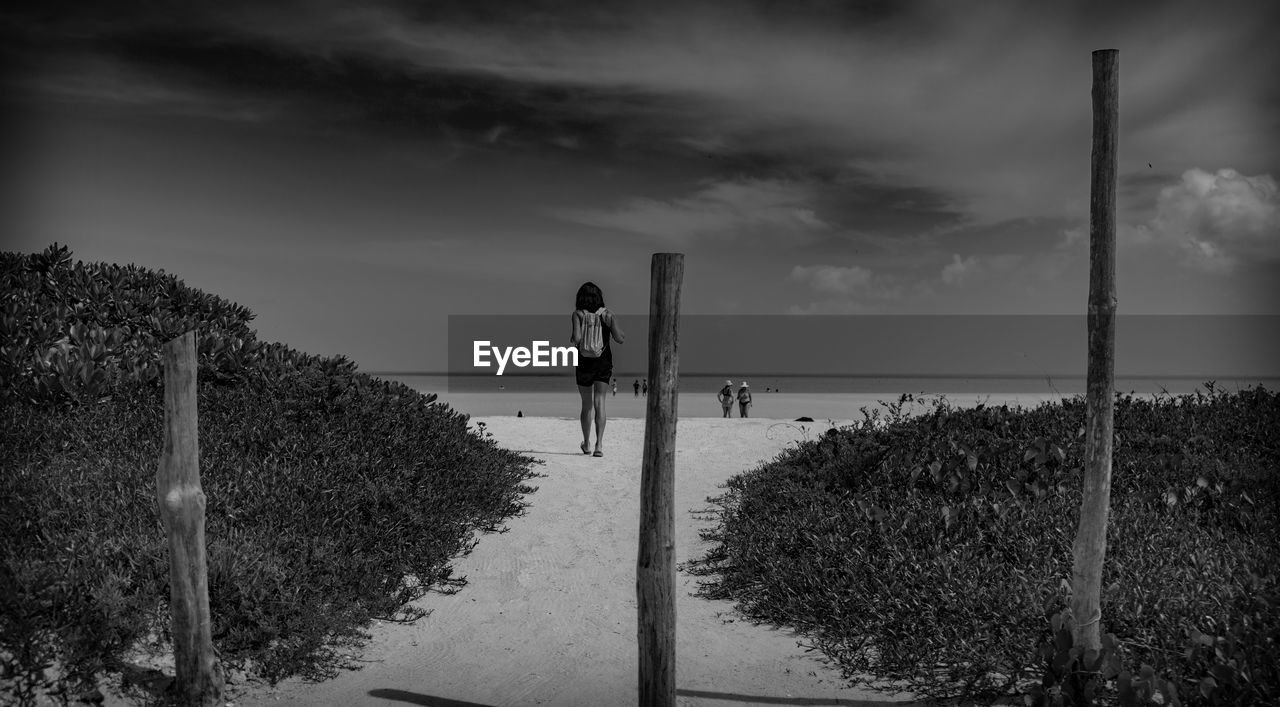 PANORAMIC SHOT OF PEOPLE STANDING ON WOODEN POST IN PARK