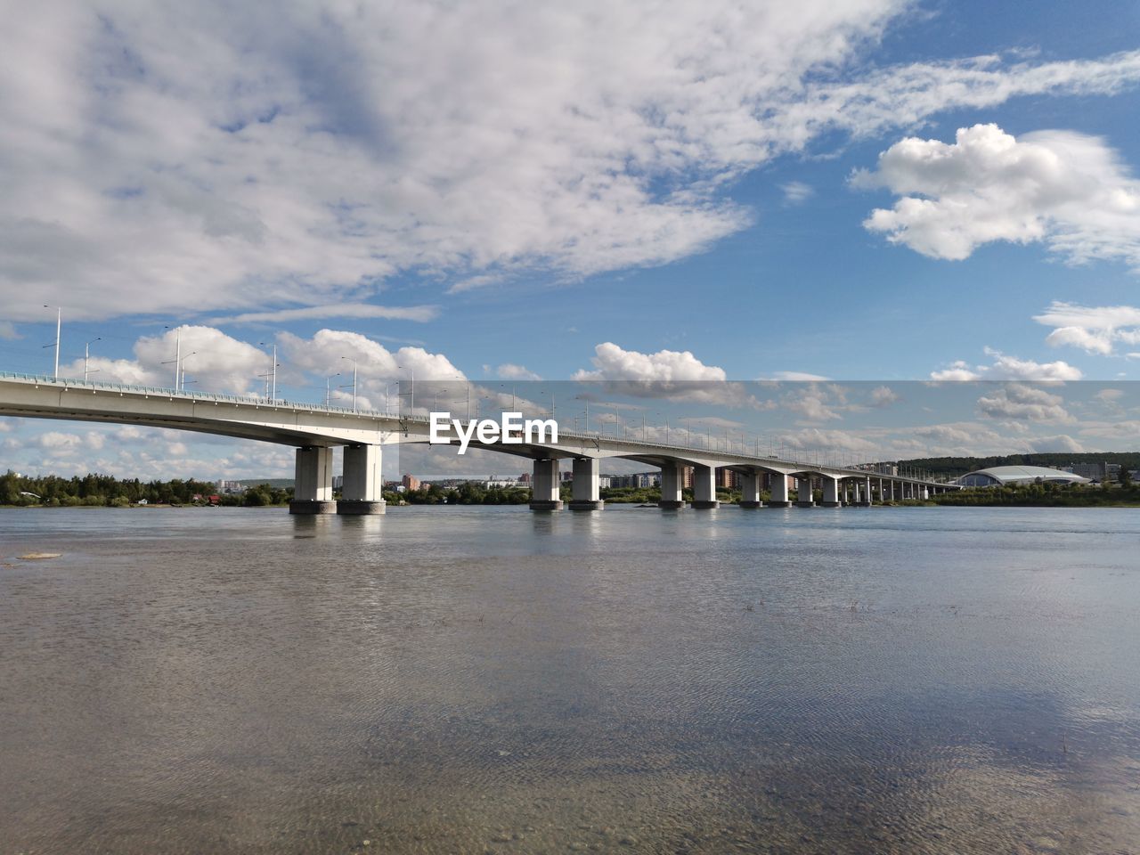 Bridge over river against sky