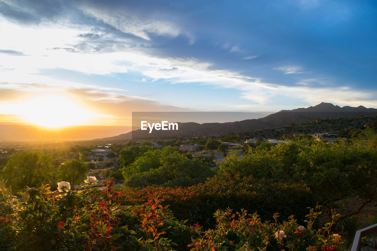 Scenic view of landscape against sky during sunset