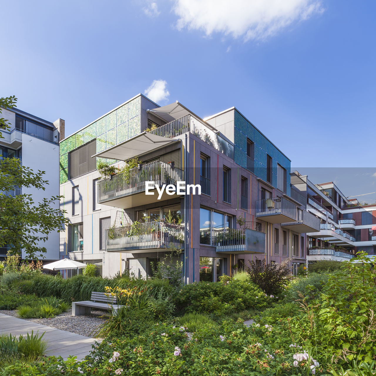 Germany, tuebingen, passive houses at quater 'alte weberei'