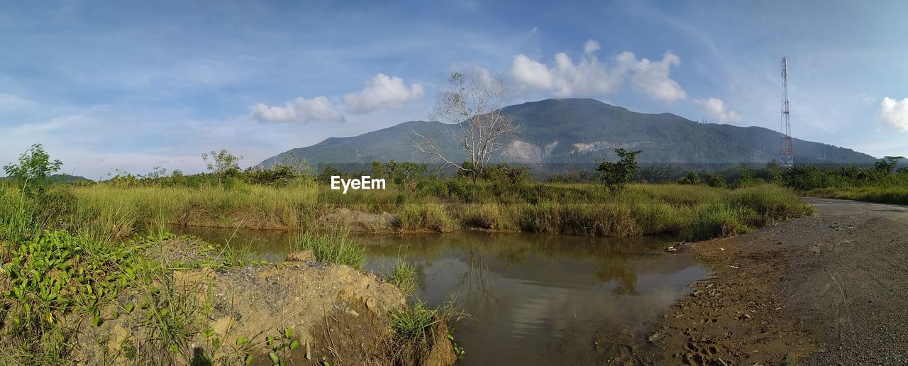 SCENIC VIEW OF LAKE BY MOUNTAINS AGAINST SKY