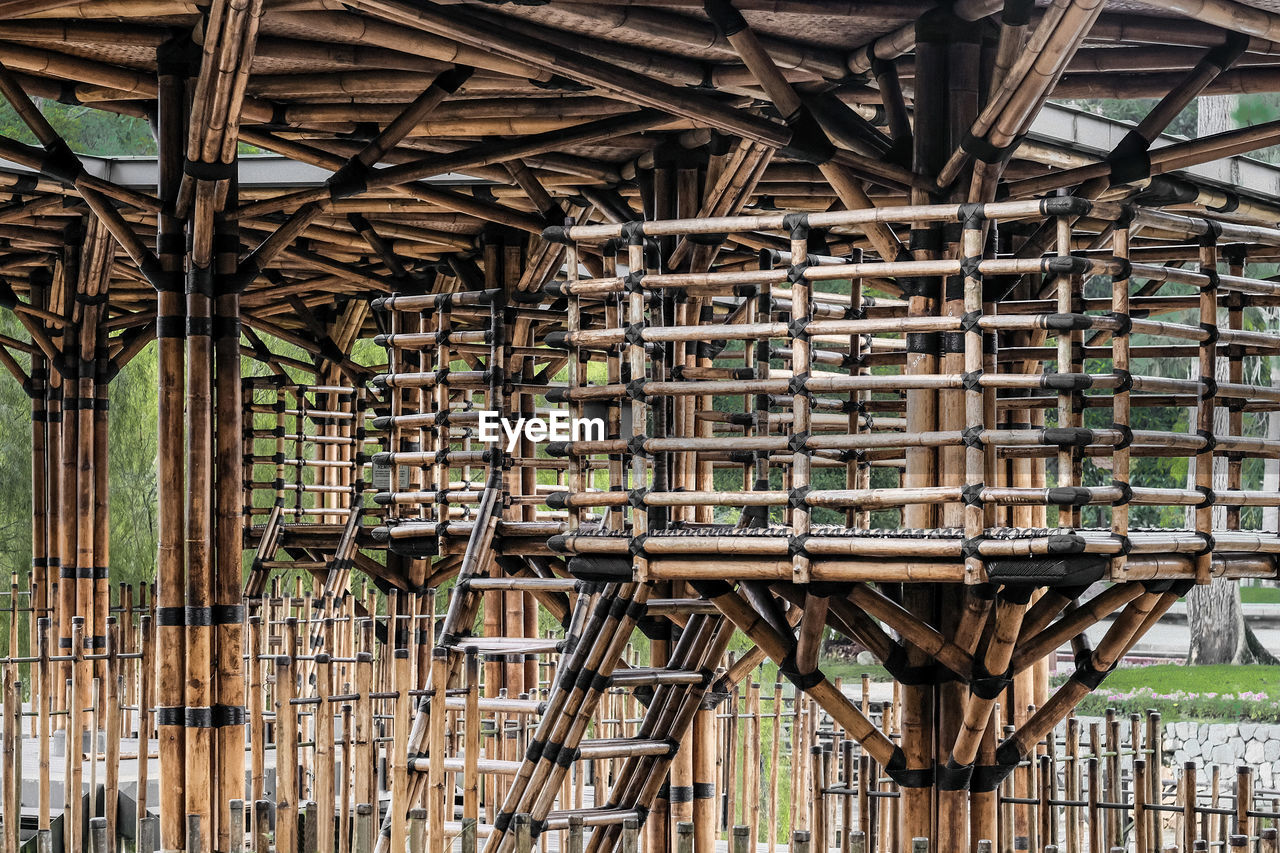 Bamboo tree house in the park