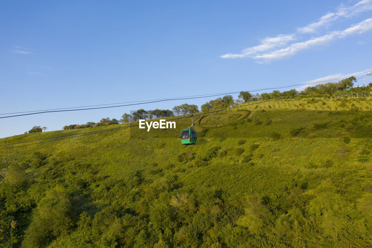 Scenic view of landscape against blue sky