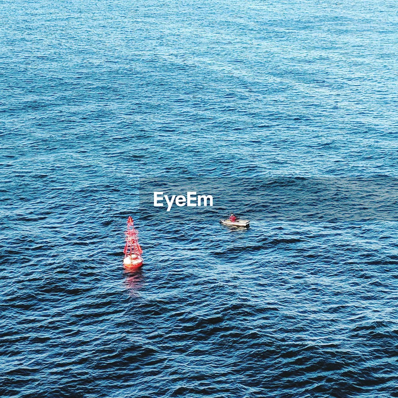 High angle view of swimming in sea