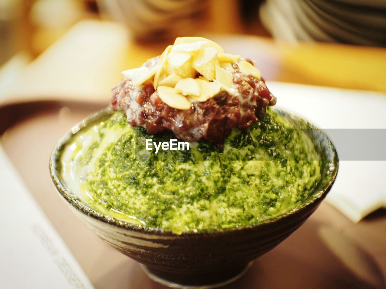 CLOSE-UP OF ICE CREAM SERVED IN BOWL