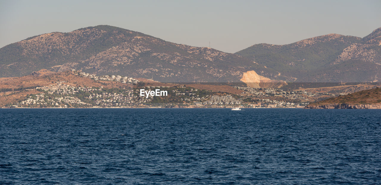 Turkish city of bodrum on the turkish coast of the aegean sea. mediterranean sea