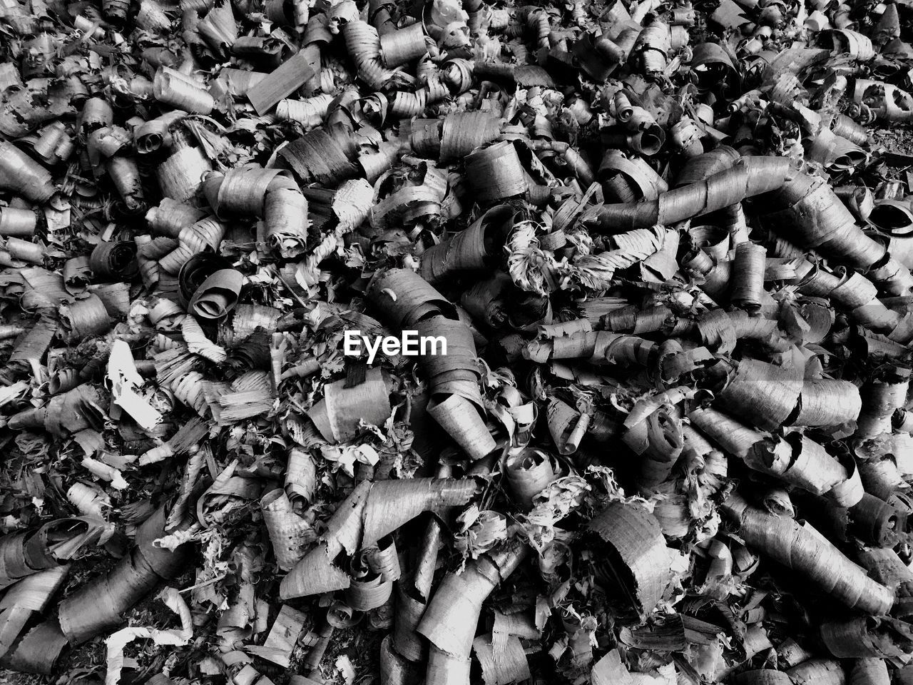 Full frame shot of wood shavings